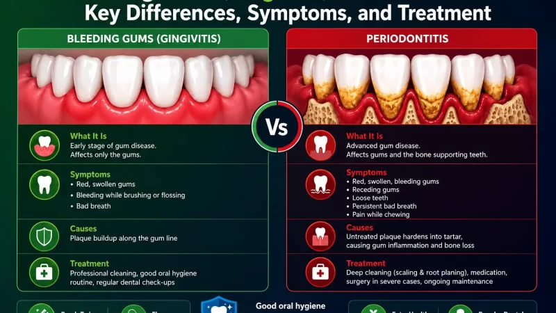 Bleeding Gums (Gingivitis) Vs Periodontitis: Key Differences, Symptoms, and Treatment