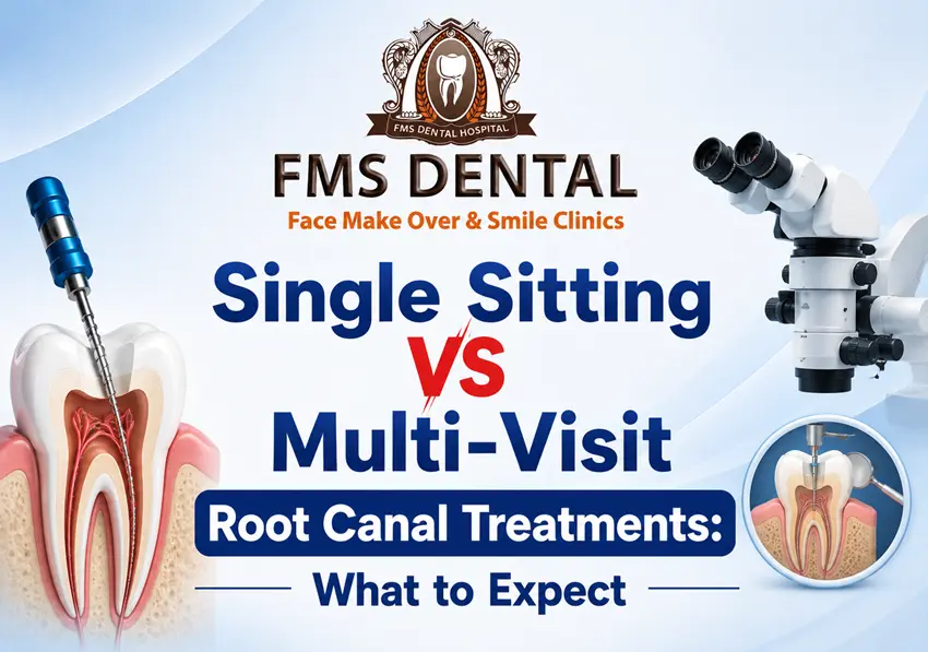 Single Sitting VS Multi-Visit Root Canal Treatments: What to Expect at FMS Dental Kompally