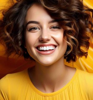 happy patient smile after smile correction in FMS Dental